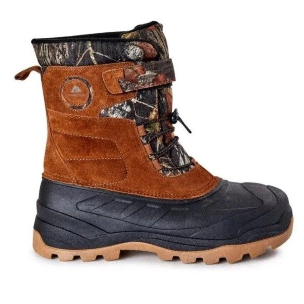 Ozark Trail Snow Boots Men’s Size 9 Waterproof Genuine Suede Mossy Oak Camo